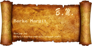 Berke Margit névjegykártya